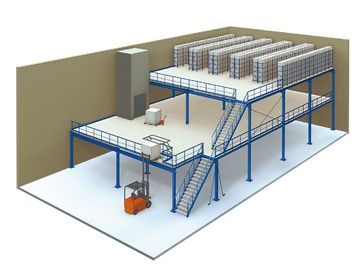 1 - 2 Levels Heavy Duty Raised Storage Mezzanine Floor For Industrial Storage