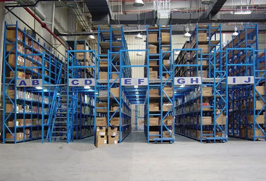 150KG - 600KG Manual operation industrial mezzanine floors with shelves racks