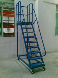 manual picking high climbing ladder industrial equipments with movable wheel