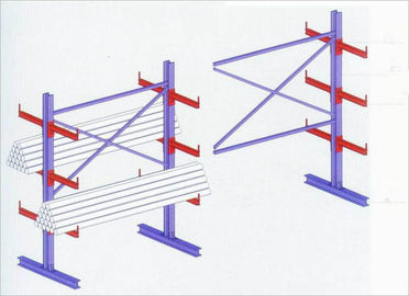 Light Duty Steel Cantilever Shelving Systems , Single / Double Arm Rack