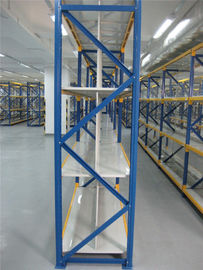 Steel Structure Medium Duty Shelving , Custom 4 Layer Teardrop Pallet Rack